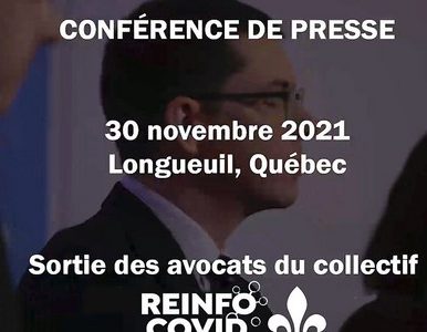 Conférence de presse du 30 novembre : les avocats de Réinfo Covid Québec prennent la parole