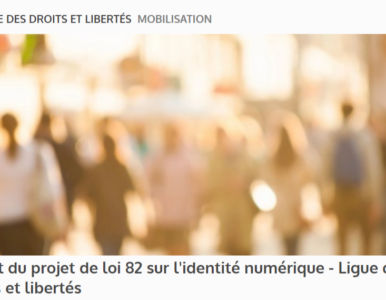 Dépôt du projet de loi 82 sur l’identité numérique