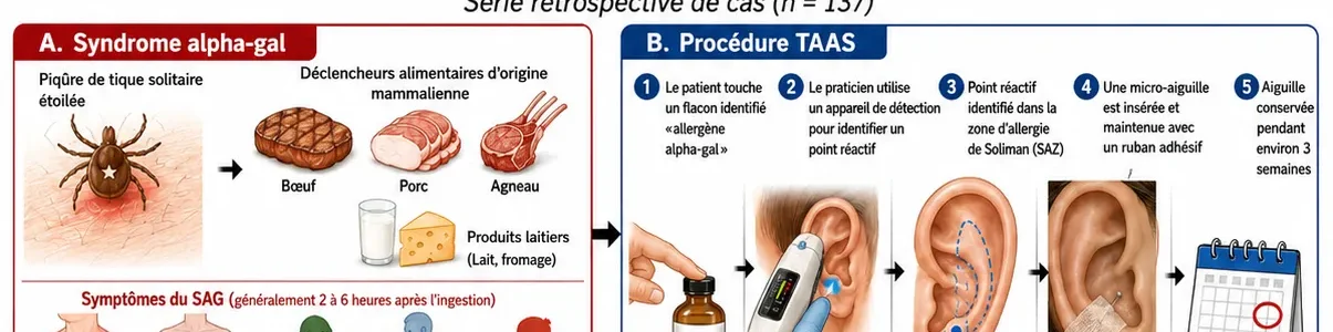 Une étude révèle un taux de rémission de 96 % du syndrome alpha-gal grâce à l’acupuncture auriculaire