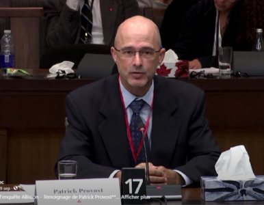 Témoignage du Professeur Patrick Provost à la Commission d’enquête Allison